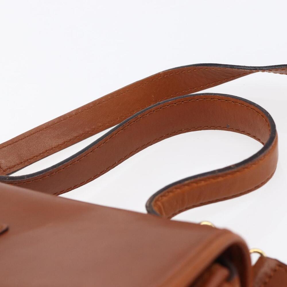 CELINE Hand Bag Leather 2way Brown gold Auth mr1643 - Picture 8 of 16